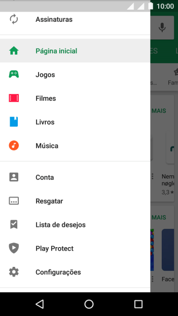 Pressione Configurações. Pressione Configurações.