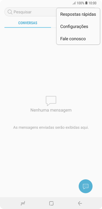 Pressione Configurações. Pressione Configurações.