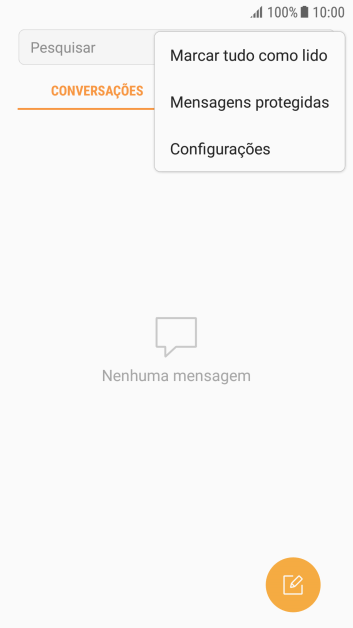 Pressione Configurações. Pressione Configurações.
