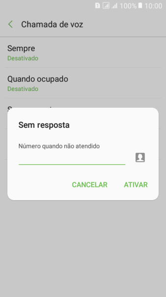 Digite o número desejado, e pressione ATIVAR. Digite o número desejado, e pressione ATIVAR.