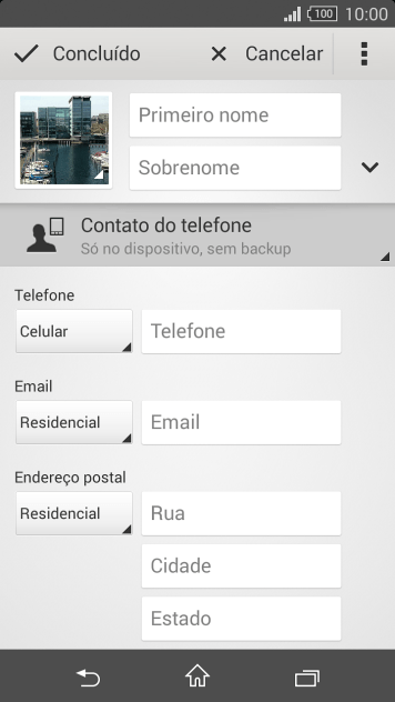 Pressione Primeiro nome, e digite o nome . Pressione Primeiro nome, e digite o nome .