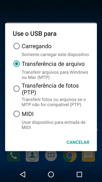 Pressione Transferência de arquivo. Pressione Transferência de arquivo.