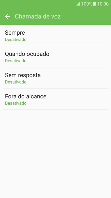 Pressione o tipo de encaminhamento desejado. Pressione o tipo de encaminhamento desejado.