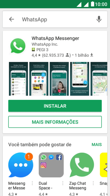 Pressione WhatsApp Messenger. Pressione WhatsApp Messenger.