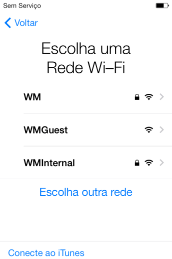 Pressione a rede Wi-Fi desejada. Pressione a rede Wi-Fi desejada.