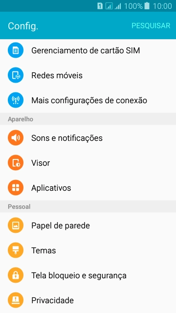Pressione Sons e notificações. Pressione Sons e notificações.