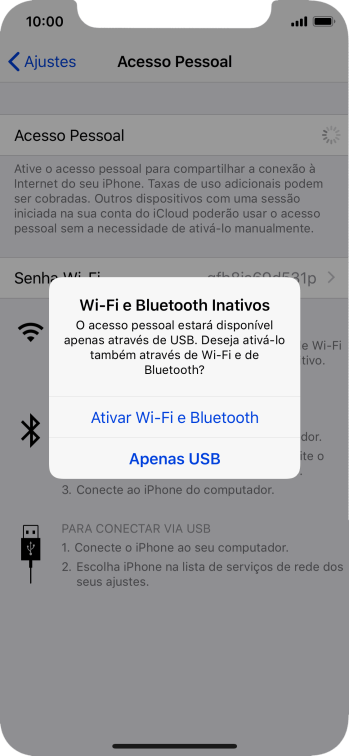 Se o Wi-Fi estiver desativado, você deve pressionar Ativar Wi-Fi e Bluetooth. Se o Wi-Fi estiver desativado, você deve pressionar Ativar Wi-Fi e Bluetooth.