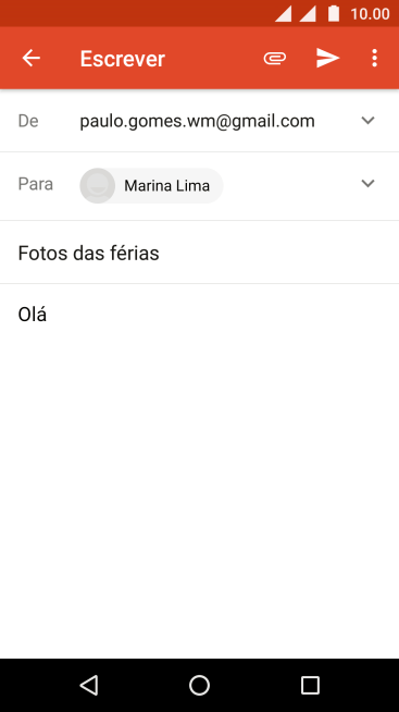 Pressione o ícone de anexo. Pressione o ícone de anexo.