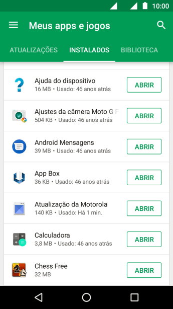 Pressione o app desejado. Pressione o app desejado.