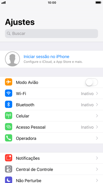 Pressione Iniciar sessão no iPhone. Pressione Iniciar sessão no iPhone.