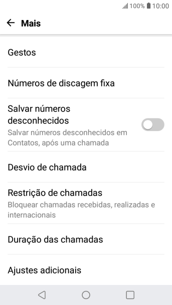 Pressione Restrição de chamadas. Pressione Restrição de chamadas.
