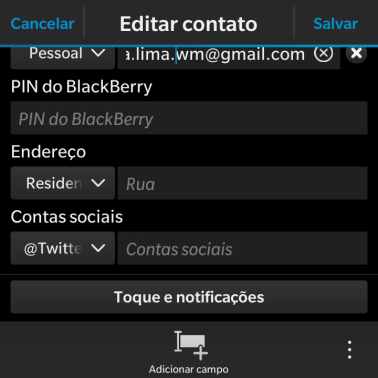 Pressione Toque e notificações. Pressione Toque e notificações.