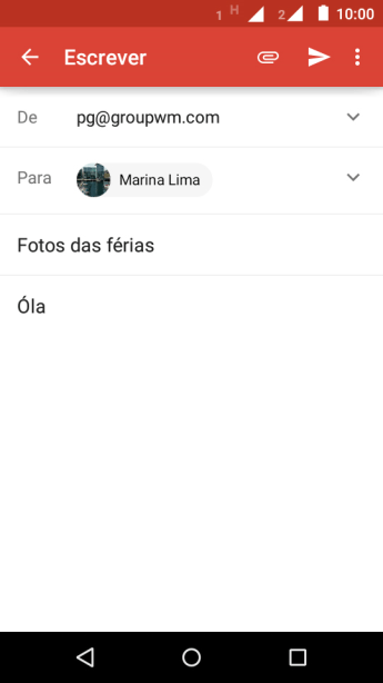 Pressione o ícone de anexo. Pressione o ícone de anexo.