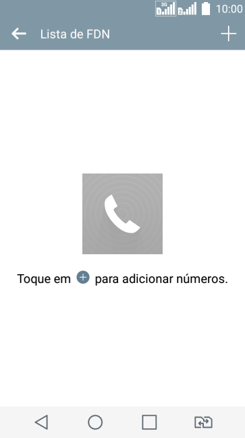 Pressione o ícone de adicionar contato. Pressione o ícone de adicionar contato.