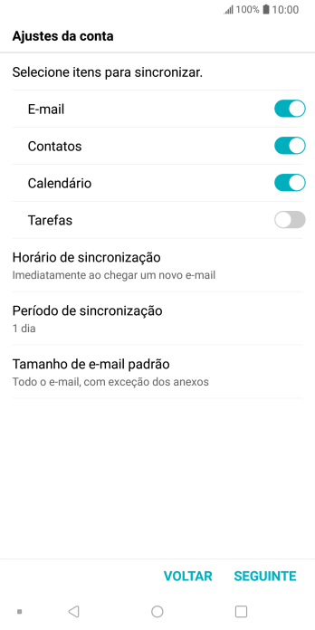 Se a tela mostrar essa imagem, sua conta foi reconhecida e configurada automaticamente. Siga as instruções da tela para inserir mais informações e finalizar a configuração. Se a tela mostrar essa imagem, sua conta foi reconhecida e configurada automaticamente. Siga as instruções da tela para inserir mais informações e finalizar a configuração.