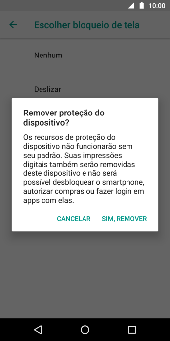 Pressione SIM, REMOVER. Pressione SIM, REMOVER.