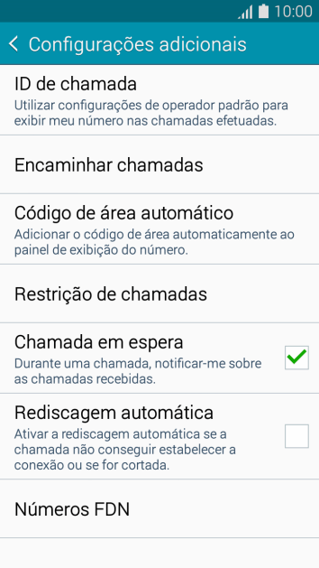 Pressione Chamada em espera para ativar ou desativar a função. Pressione Chamada em espera para ativar ou desativar a função.