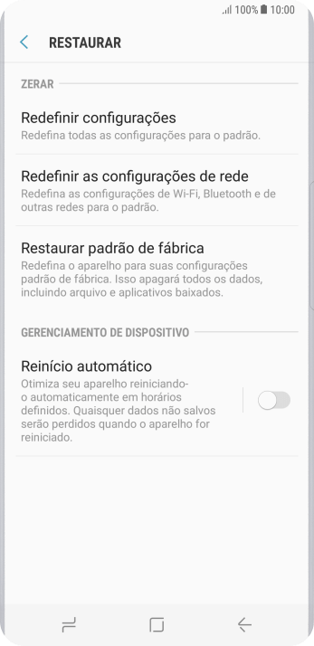 Pressione Restaurar padrão de fábrica. Pressione Restaurar padrão de fábrica.