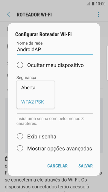 Pressione WPA2 PSK para proteger seu Roteador Wi-Fi com uma senha. Pressione WPA2 PSK para proteger seu Roteador Wi-Fi com uma senha.