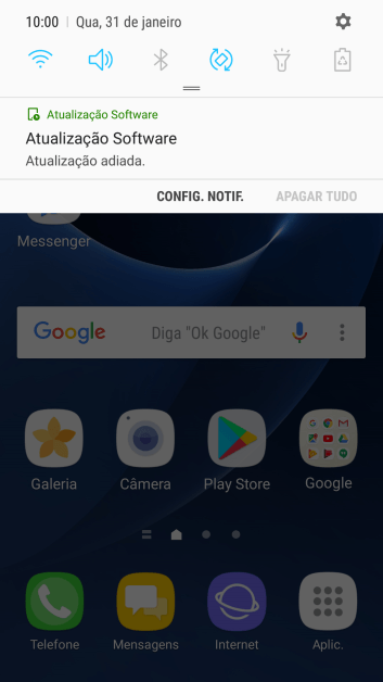 Pressione o ícone de configurações. Pressione o ícone de configurações.