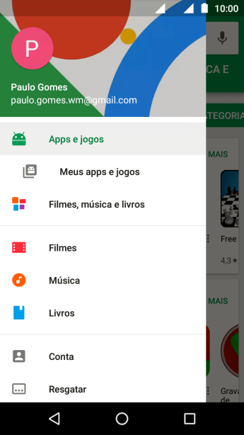 Pressione Meus apps e jogos. Pressione Meus apps e jogos.
