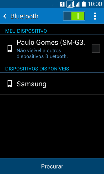 Pressione o dispositivo Bluetooth desejado, e siga as instruções da tela para conectar o dispositivo ao seu celular. Pressione o dispositivo Bluetooth desejado, e siga as instruções da tela para conectar o dispositivo ao seu celular.
