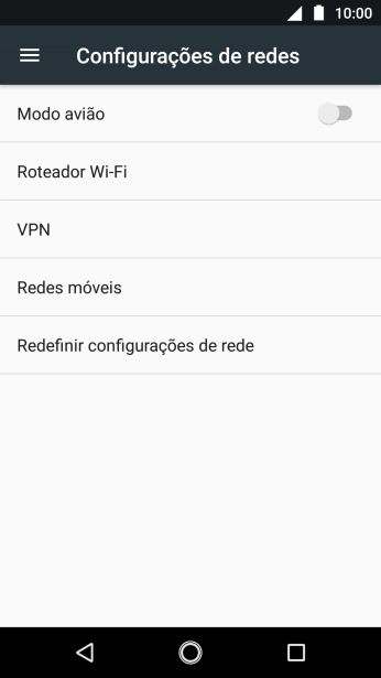 Pressione Redes móveis. Pressione Redes móveis.