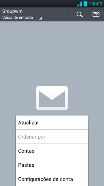 Pressione Configurações da conta. Pressione Configurações da conta.