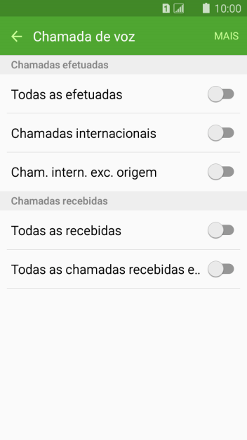 Pressione o tipo de bloqueio desejado. Pressione o tipo de bloqueio desejado.