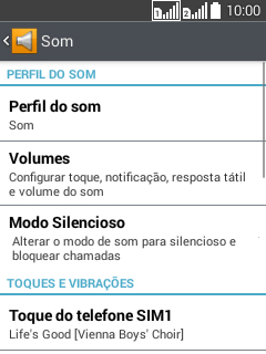 Pressione Perfil do som. Pressione Perfil do som.