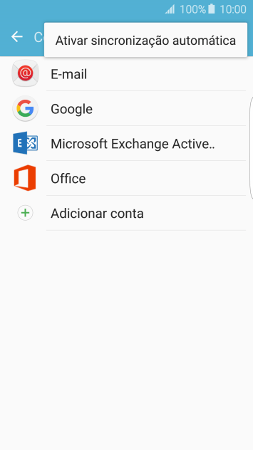 Pressione Ativar sincronização automática. Pressione Ativar sincronização automática.