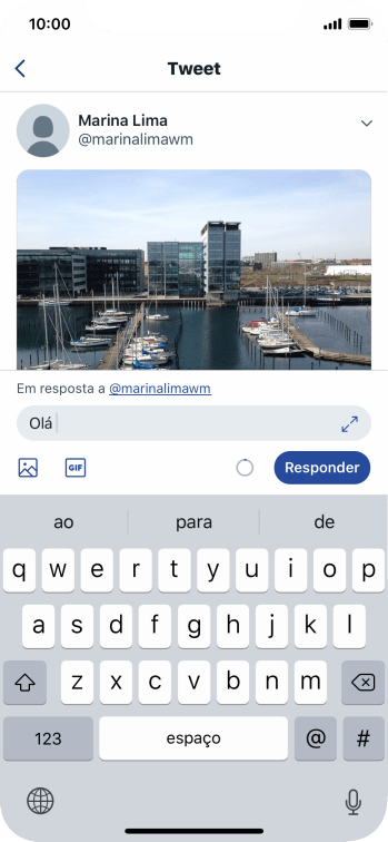Escreva a resposta desejada, e pressione Responder. Escreva a resposta desejada, e pressione Responder.