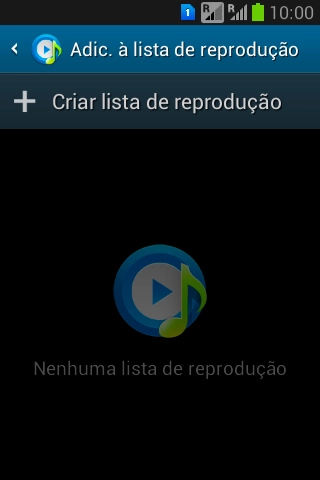 Pressione Criar lista de reprodução. Pressione Criar lista de reprodução.