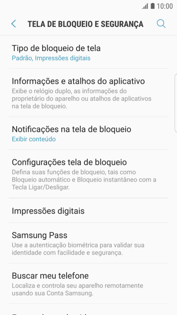 Pressione Tipo de bloqueio de tela, e digite o código de bloqueio atual. Pressione Tipo de bloqueio de tela, e digite o código de bloqueio atual.