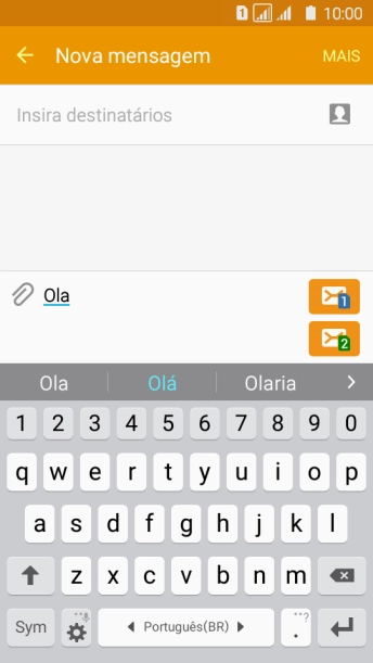 Pressione a palavra desejada para inseri-la. Pressione a palavra desejada para inseri-la.