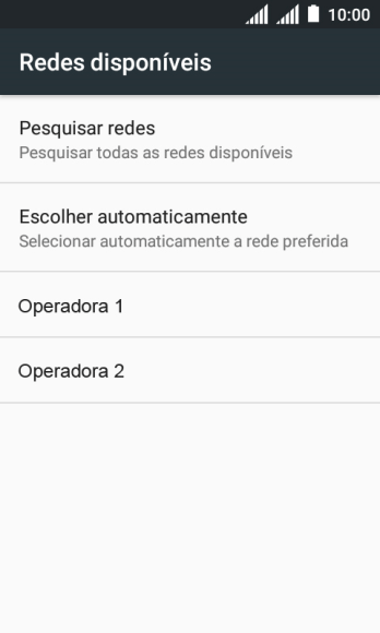 Se você quiser selecionar a rede automaticamente, deve pressionar Escolher automaticamente. Se você quiser selecionar a rede automaticamente, deve pressionar Escolher automaticamente.