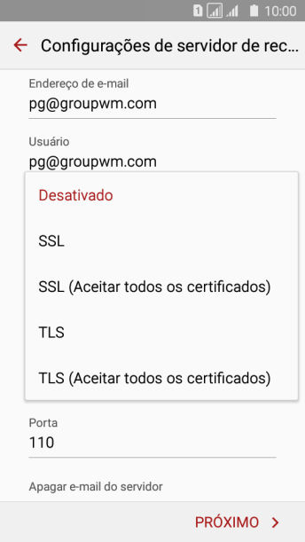 Pressione Desativado para ativar ou desativar a função. Pressione Desativado para ativar ou desativar a função.