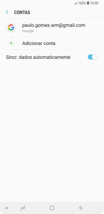 Pressione Adicionar conta. Pressione Adicionar conta.