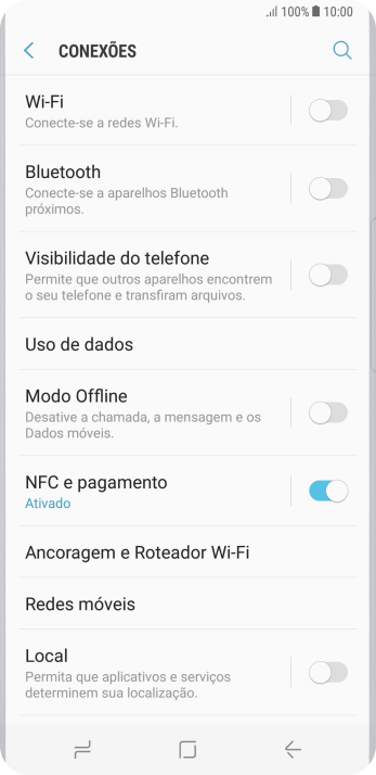 Pressione Redes móveis. Pressione Redes móveis.