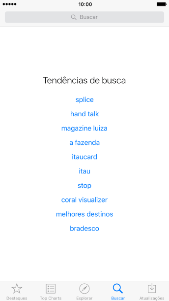 Pressione Buscar, e digite o nome ou assunto do aplicativo. Pressione Buscar, e digite o nome ou assunto do aplicativo.