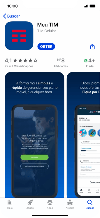 Pressione OBTER, e siga as indicações da tela para instalar o app. Pressione OBTER, e siga as indicações da tela para instalar o app.