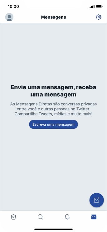 Pressione o ícone de nova mensagem. Pressione o ícone de nova mensagem.