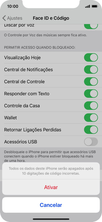 Se você quiser ativar a função, deve pressionar Ativar. Se você quiser ativar a função, deve pressionar Ativar.