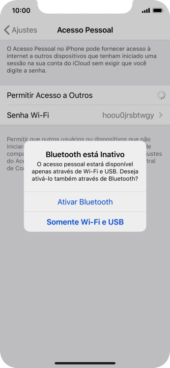 Se o Wi-Fi estiver ativado você deve pressionar Somente Wi-Fi e USB. Se o Wi-Fi estiver ativado você deve pressionar Somente Wi-Fi e USB.