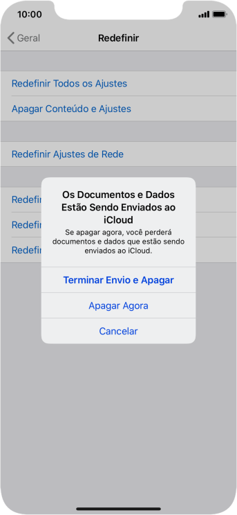 Pressione a configuração desejada. Pressione a configuração desejada.