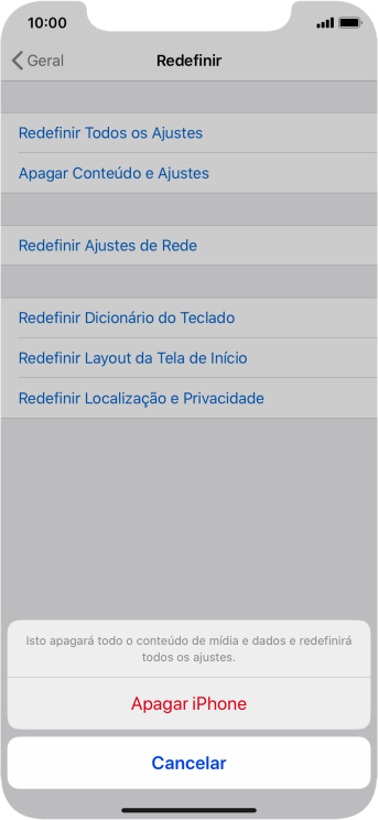 Pressione Apagar iPhone. Pressione Apagar iPhone.