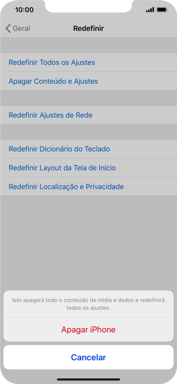 Pressione Apagar iPhone. Pressione Apagar iPhone.