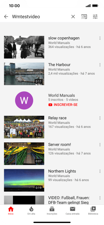 Pressione o vídeo desejado. Pressione o vídeo desejado.