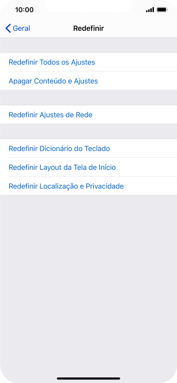 Pressione Redefinir Todos os Ajustes. Pressione Redefinir Todos os Ajustes.