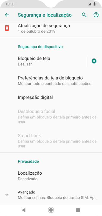 Pressione Impressão digital. Pressione Impressão digital.